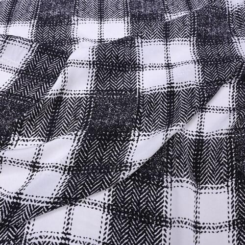 1 Meter Summer Plaid 100% Mulberry Silk Crepe De Chine Dress Shirt Handmade Diy Fabric