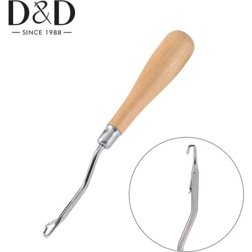 1Pc Crochet Hook Wooden Handle Weave Knitting Needle Yarn Crochet Needles Carpets Making Repair Craft Knitting Tools