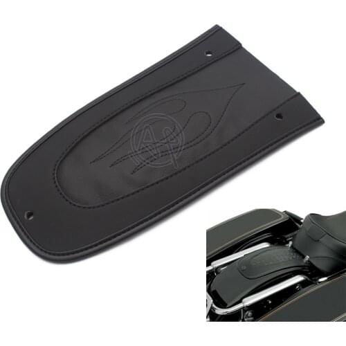 1pcs Flame Style PU Leather Motorcycle Rear Fender Bib Cushion Solo Seat Accessory Seat Fits For Harley Glide