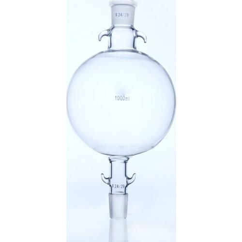 1000mL Liquid Storage Ball Chromatography Reservoir Flask 24/29 Ground - In Mouth Borosilicate 3.3 Glass Chemistry Labware