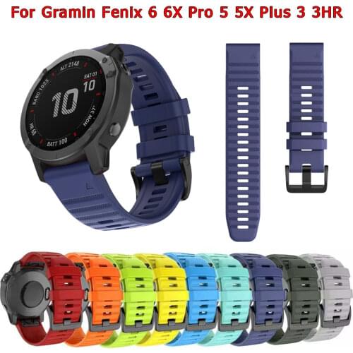 20 22 26mm Silicone Watchband for Garmin Fenix 5 5X 5S Plus 6 6S 6X Pro 3 3HR Wrist Band Forerunner 935 945