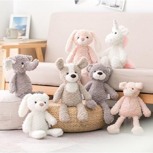 40cm Cute Soft Long legs Bunny Teddy Bear Dog Elephant Unicorn Stuffed Cartoon Animals Baby Appease Toy Children Doll Toy