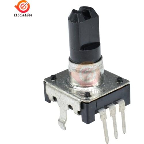5Pcs EC12 Rotary Encoder 360 Angle Degree Audio Digital Potentiometer 15mm Handle DC 5V 10mA 20 Pulse for PIC Microcontroller