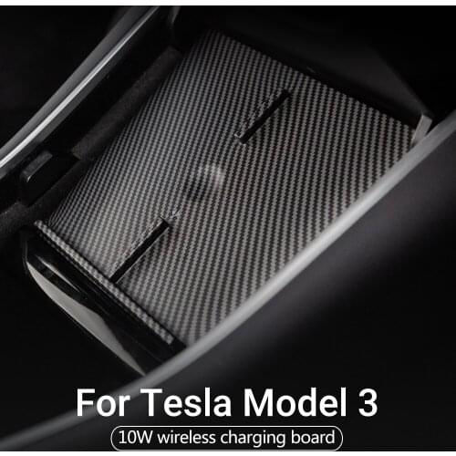 For Tesla Model 3 Car Wireless Charger Carbon Fiber Model 3 Accessories Usb Car Charge Ports Dual Fast Tesla Model 3