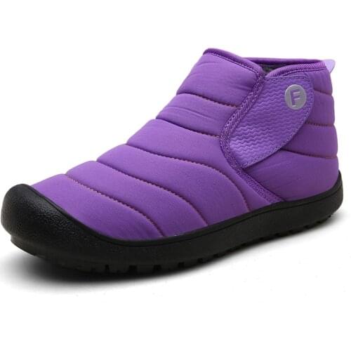 Fashion Purple Womens Fur Boots Slip-on Warm Winter Snow Boots Women Casual Large Size Furry Cotton Shoes Woman zapatos mujer