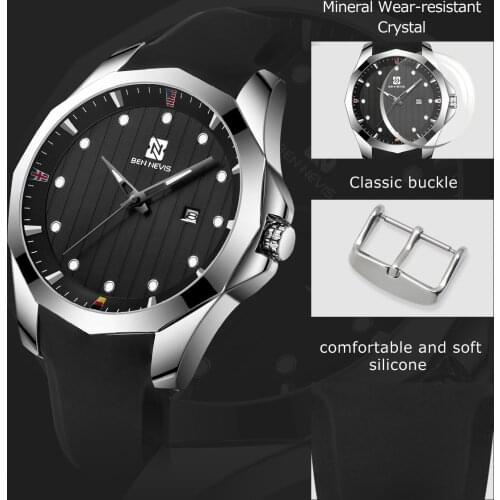BEN NEVIS Fashion Sport Quartz Clock Mens Watches Relojes Watch Men Top Brand Luxury Business Waterproof Watch Relogio Masculino