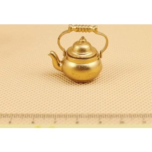 G05-X151 children baby gift Toy 1:12 Dollhouse mini Furniture Miniature Copper kettle 1pcs