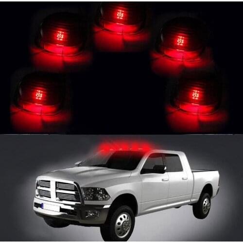 12V Smoke Roof Running Lights Cab Marker Cover Xenon White Blue Red LED Bulbs for F/ord 5pcs T10