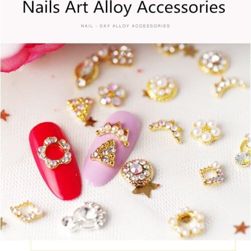 2pcs Nail Crystal Beads Accessories Shiny 3D Nails Alloy Decoration Nail Art Rhinestones Colorful DIY Nail Design Decor Charms