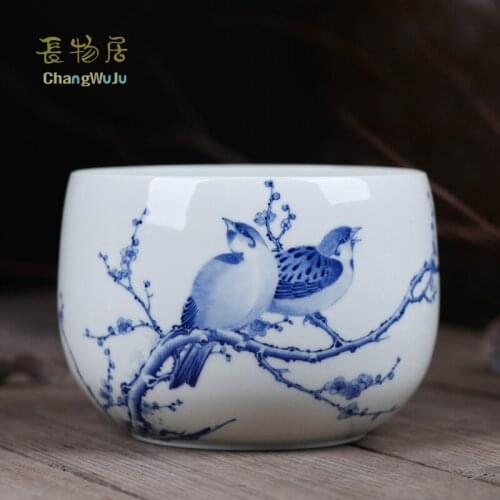 Changwuju in Jingdezhen The ceramic Tea set parts in Kung fu Tea Tea ware The handmade blue and white water jar hand painted