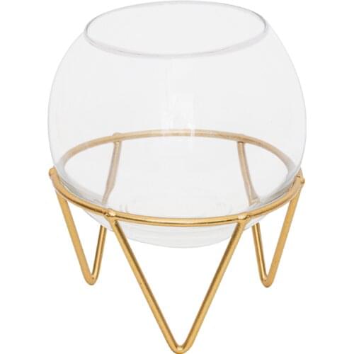 Round Glass Candle Holder Cylinder Nordic Golden Wedding Table Candle Holders Romantic Chandelier Bougeoir Moroccan Decor BA60ZT