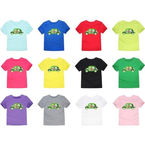 Summer boys girls cars t shirt kids dinosaur t-shirts baby top children tees 12 colors for 2-14 years
