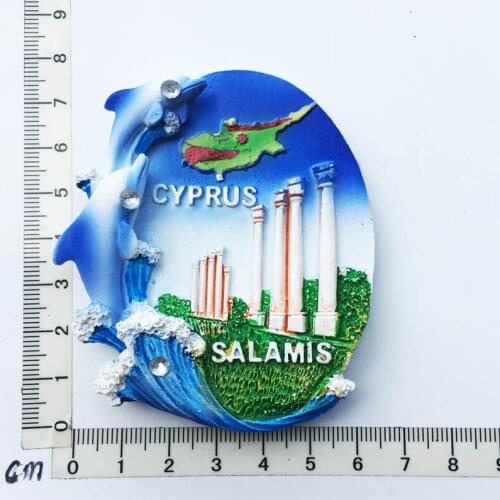 Salamis Cyprus)Fridge Magnet Creative Travel Commemorate Crafts 3D Ornaments Magnetism Resin Material Refrigerator Stickers