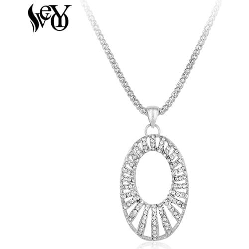 VEYO Fashion Gun Plating Necklaces of Crystal Rhinestone Personality Hollow Shape Necklace & Pendant For Women High Quality Zinc
