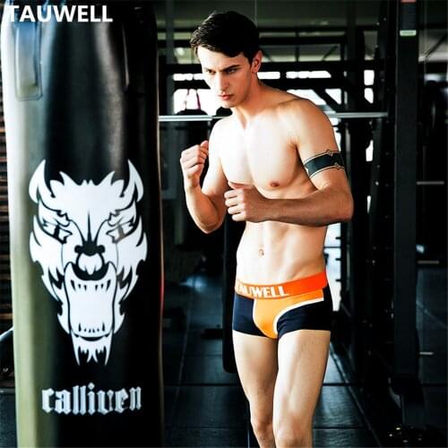 TAUWELL Mens Underwear Comfortable Cotton Mens Fashionable Knitting Breathable U-pouch Bag Push Up Sexy Boxers