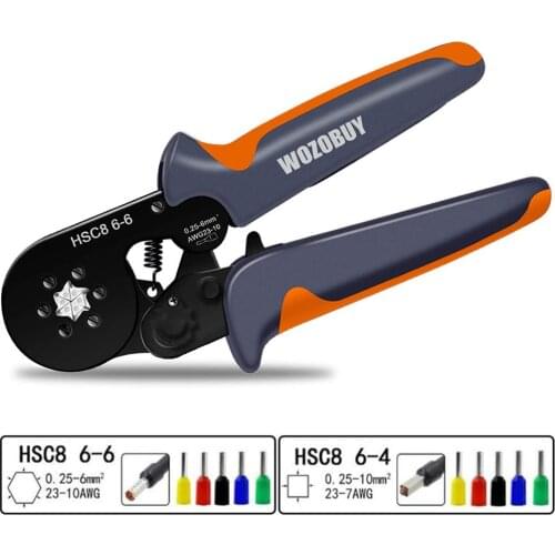 Ferrule Crimping Tool Kit, HSC8 6-6/6-4 Pliers For Tube Terminal 2000pcs/Box Multifunctional Stripping Cutting Wire End Terminal