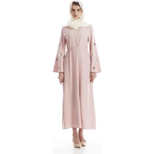New Muslim Dress Formal Abaya Dubai Flower Hijab Robe Dubai Pakistani For Women Islamic Clothing Muslim Abaya Dress SL1109
