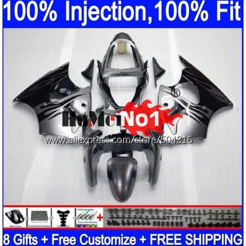 OEM For KAWASAKI ZX 6R 636 600 CC 6 R ZX636 ZX6R 00 01 02 70MC.67 ZX-636 600CC ZX600 ZX-6R 2000 2001 2002 Silver Black Fairings