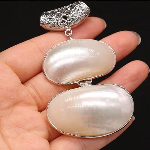 Natural Freshwater Pearl Shell Pendant Necklace for Jewelry Making Women Vintage Earrings Necklace Crafts Accessories