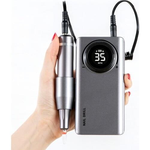 Rechargeable Portable Strong Nail Drill Machine 35000rpm LCD Electric Cordless Nail Drill Pen Manicure Machine Bit Set For Nails