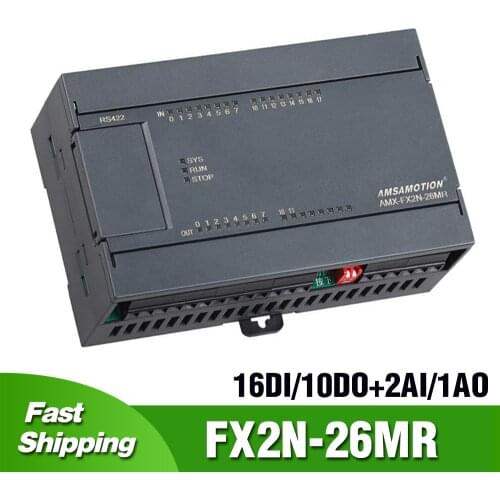 FX2N-26MR/MT Replace Mitsubishi FX2N original PLC 16I/16O 2AI/1AO Analog MELSEC PLC Support Modubus Communication Protocol