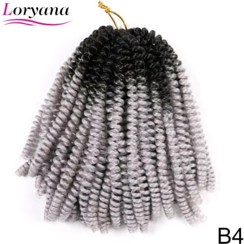 8inch Passion Twist Crochet Hair Spring Twist Hair Crochet Braids Synthetic Braiding Hair Extensions 30Roots Balck Pink Grey