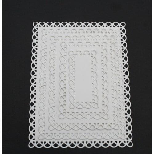 Nested Stitched Scallop Rectangle Frame Metal Cutting Dies DIY Etched Dies Craft Paper Card Making Scrapbooking Embossing2019