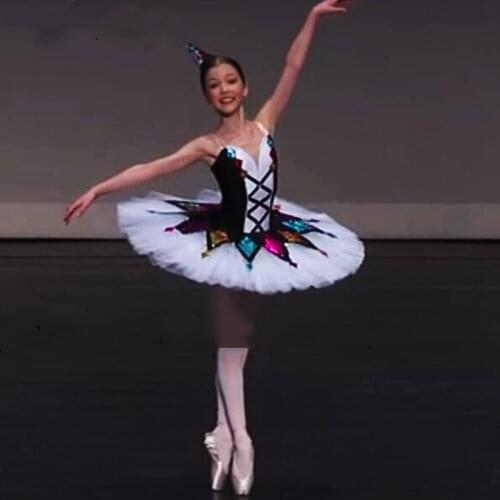 Professional Ballet Tutu Child Kids Girls Adulto Harlequinade Pancake Tutu Multicolor Classical Ballet Costumes Ballerina Dress