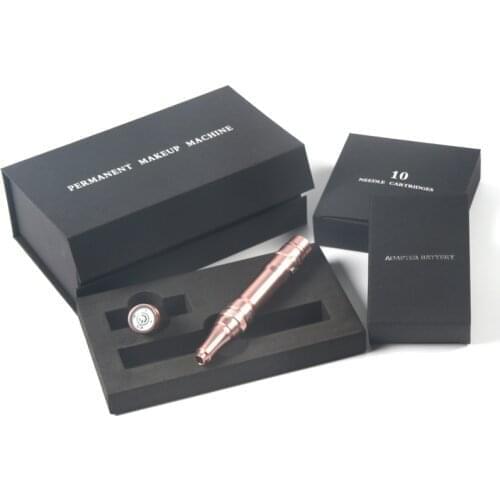 1pcs Microblading Device Kit Gold Professional Rotary Tattoo PMU Pen Wireless Permanent Makeup Machine With 10pcs 1Rl Needles