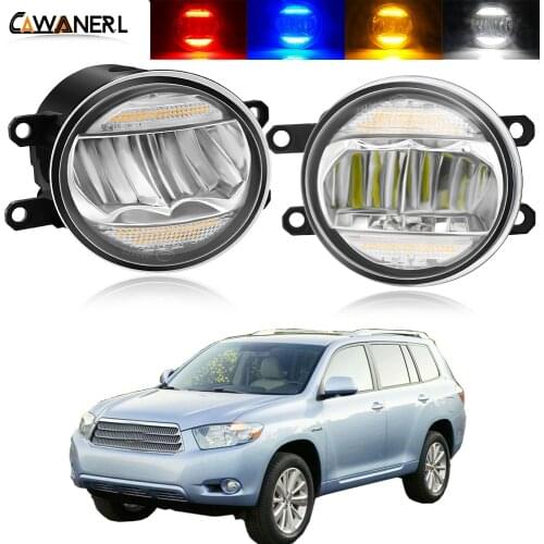 2in1 Fog Light + Daytime Running Light For Toyota Highlander 2008 2009 2010 2011 2012 Car LED Fog Light Assembly DRL 30W H11 12V