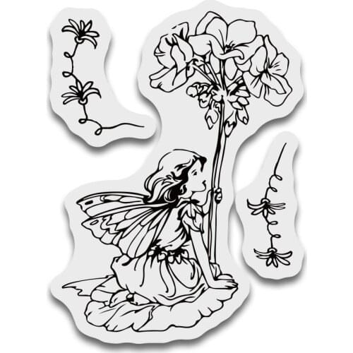 9*6 Fairy Pray Clear Stamps Transparent Silicone Stamp/Seal DIY Scrapbooking/Photo Album Christmas Halloween Sheets