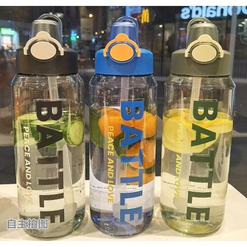 Spring Cap Letter Milkshake Plastic Cup Fashion Simple Student Outdoor Sports Fitness shake Cup series