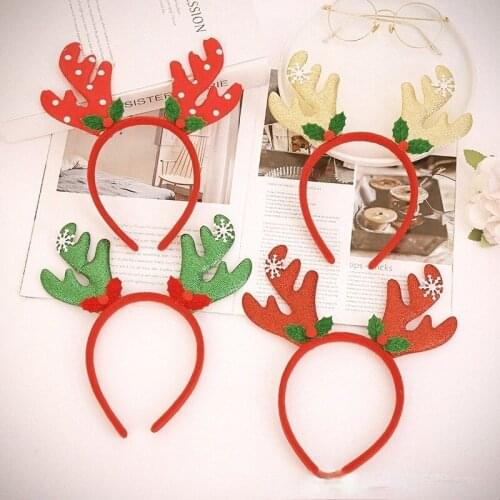 Christmas Headband Santa Tree Elk Antlers Headband Xmas Navidad Party Kids Favor Headwear Christmas Decorations Party Cosplay