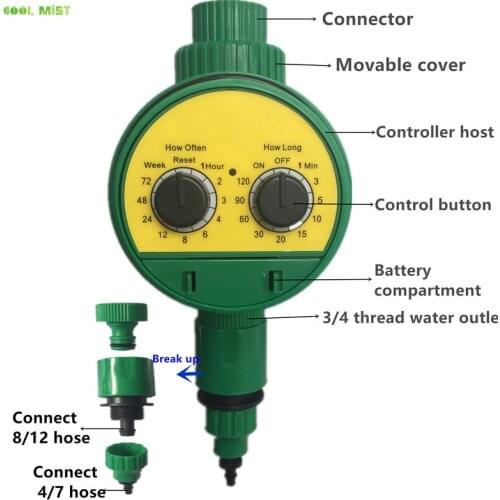 S202 Multi-function Connect 4/7 or 8/12 Hose Automatic Electronic Watering Timer Garden Irrigation Spray System Controller Tool