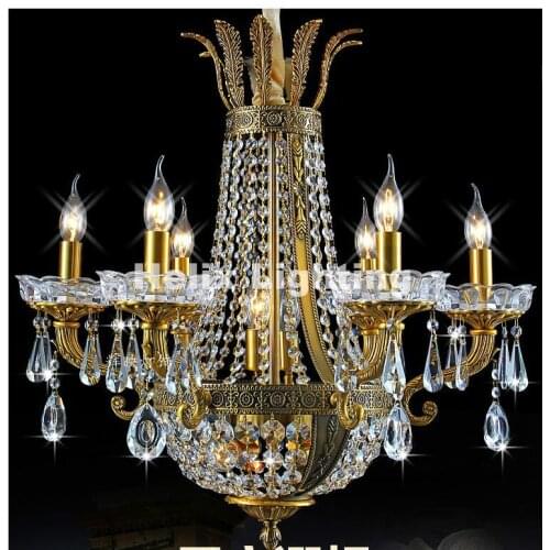 Newly Modern Brass Luxury Crystal Chandelier Brass Color Chandelier For Home Hotel Decoration Chandelier LED AC 100% Guaranteed