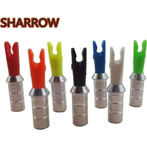 24Pcs Archery Arrow Aluminum Nock Pin Needles + Plastic Tails Fit ID 6.2mm Arrows Outdoor Shooting Target Hunting Accessories