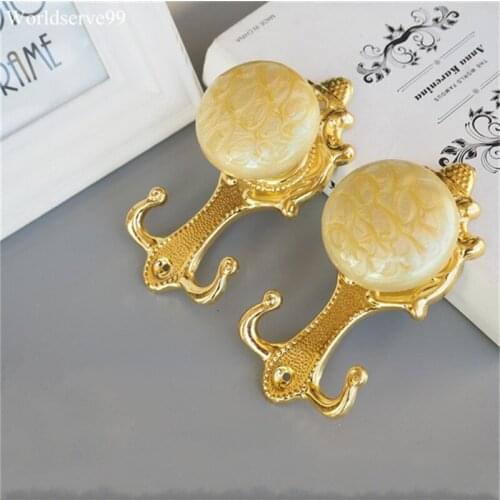 High Quality Gold Curtain Tie Back Metal Tieback Holders Wall Hooks Hanger Home Decor