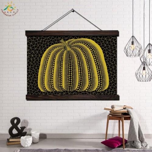 Yellow Pumpkin Abstract Art Modern Wall Art Print Pop Art Posters and Prints Scroll Canvas Painting Wall Pictures