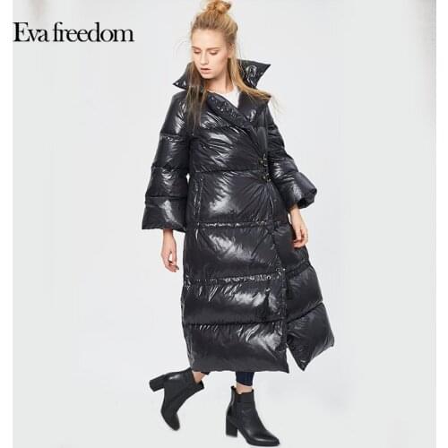 Winter Plus size thicker warm 90% white duck down coat female oversize Speaker sleeve longer warm fashion brand down coat wj1586