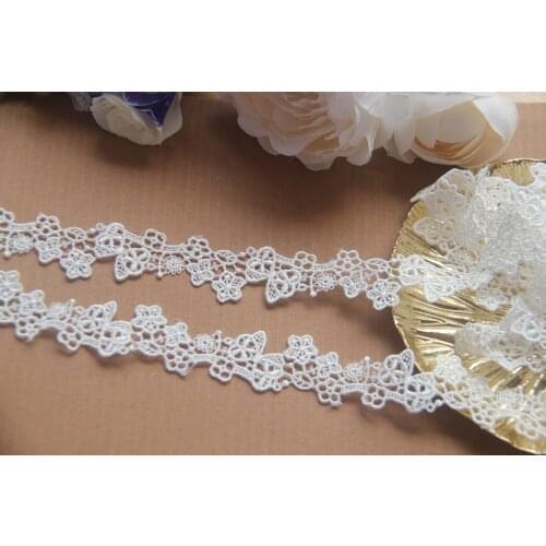 12Yards 18mm Width Embroidery Lace Ribbon DIY Shirt Coat Collar Black White Flower Cuff Skirt Trim Hat Bouquet Accessories