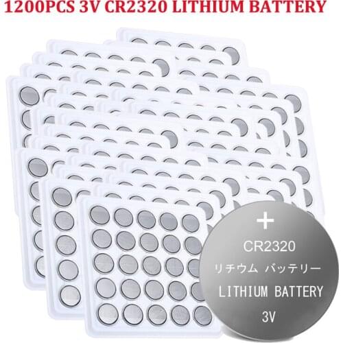 1200PCS CR2320 3V Lithium Battery Button Coin Cell Batteries DL2320 BR2320 130mAh For Clocks Watches Calculators Computers