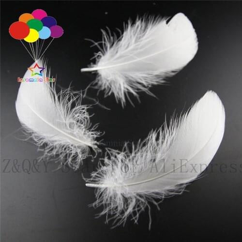 50-100 natural goose feathers floating 5-12CM (2-4 inches) dyed and bleached white DIY craft jewelry performance costume feather