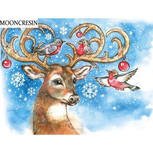 5D Diy Diamond Painting Deer & Birds Home Decor Needlework Christmas Gift Square Diamond Embroidery Cross Stitch Mosaic Animals