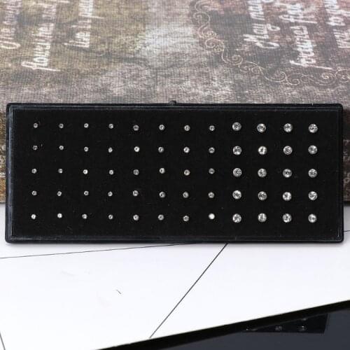 97QE 60pcs Box Nose Rings Nose Studs Stainless Steel Crystal Body Piercing Jewelry