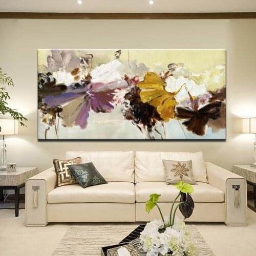Abstract Flowers Canvas Posters Wall Art Hanging Pictures Modern Art Flowers Oil Paintings Print on Canvas for Living Room Decor