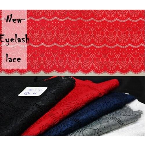 Floral Embroidered Eyelash Lace Fabrics Polyester African Guipure Cord Tissue Tecido Sewing Supplies For Party Wedding Dress