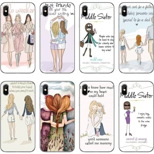 For Samsung Galaxy S10 Lite S9 S8 S7 S6 edge Plus S5 S4 Note 9 8 5 4 mini cover case Good Sisters BFF