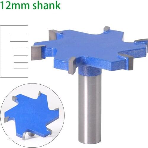 1pc 12mm shank 6 Flutes Groove Slotting Milling Cutter CNC Tool For Hard Wood Cutters T type Slot Woodworking Router Bit