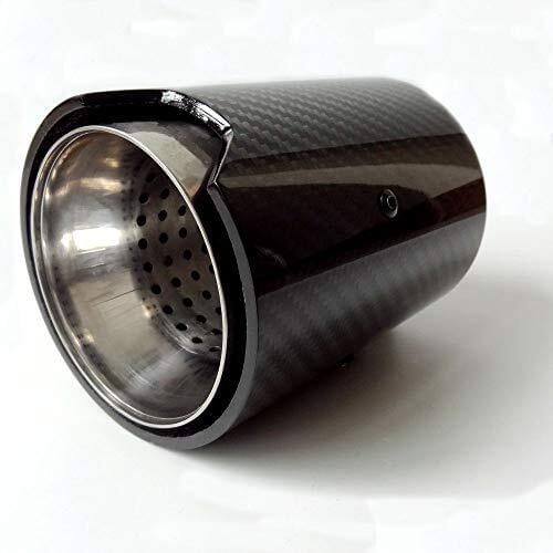 Sormor 3.7 inches Outlet Glossy Carbon Fiber Exhaust Pipe Muffler Tips for BMW Series,Straight Edge, inlet 70mm outlet 93mm
