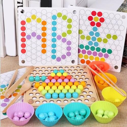 Beads Game Montessori montessori educational wooden Clip Ball Puzzle Parent-child Interactive Toy Children Gift Education Gift